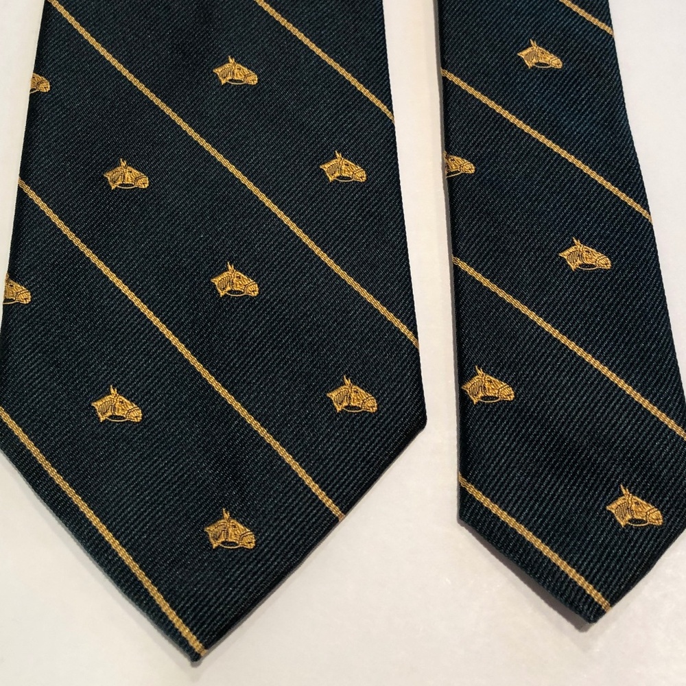 Silk Tie – Ralph Lauren Horse Head with Gold Stripe